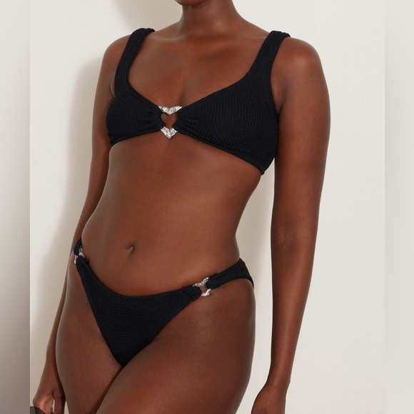 HUNZA G Heather black embellished bikini - Picture 1 of 11